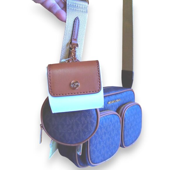 Michael Kors NEW $498 Jet Set Monogram Crossbody w/ 2 attachments - Picture 3 of 10